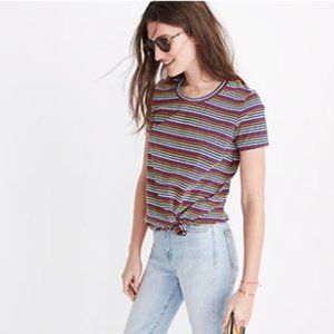 MADEWELL Knotted-front Rainbow Tee